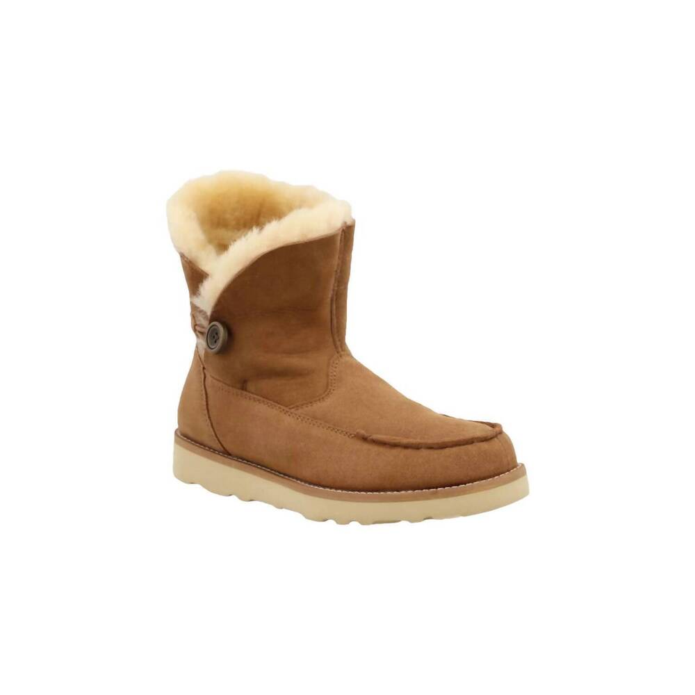 NEW WRANGLER women's moc toe wedge boot in tan